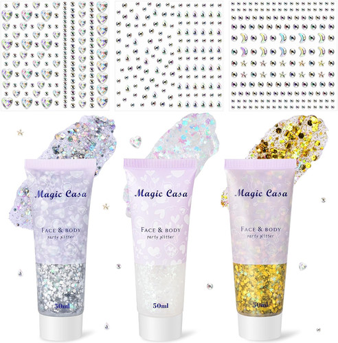 Glitter body gel set mit - glitter,
