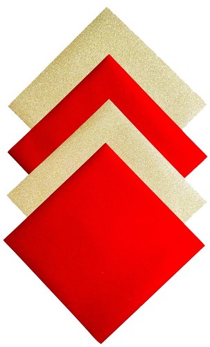 Faltpapier glitter gold - faltpapier, rot